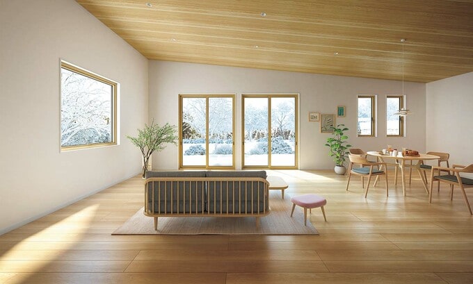 高い断熱性能とフレームの美しさを両立した窓