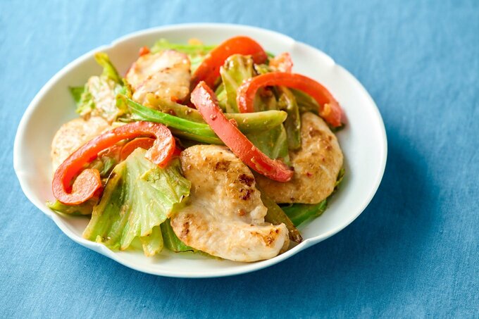 鶏むねごまマヨ炒め