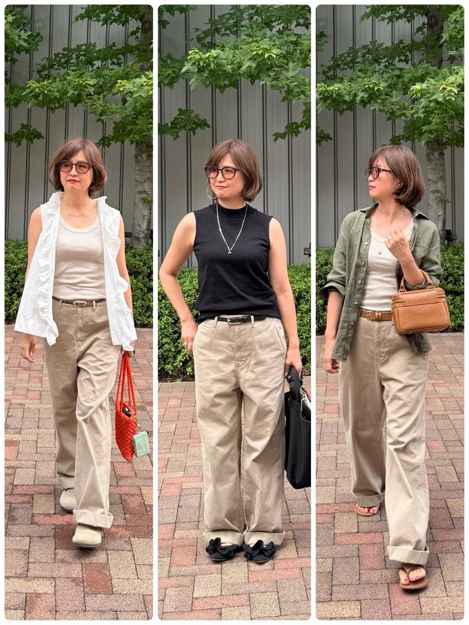 河村さんチノパンコーデ