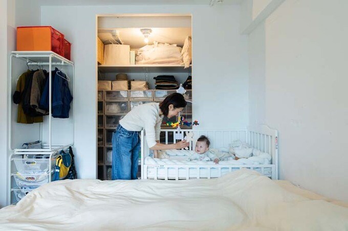 寝室内のウォークインクローゼット