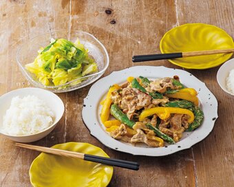 みそマヨ味のボリューミーな炒め物。見た目もキレイな野菜たっぷり献立