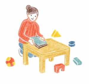 床の上にあるものをテーブルなどに移動する