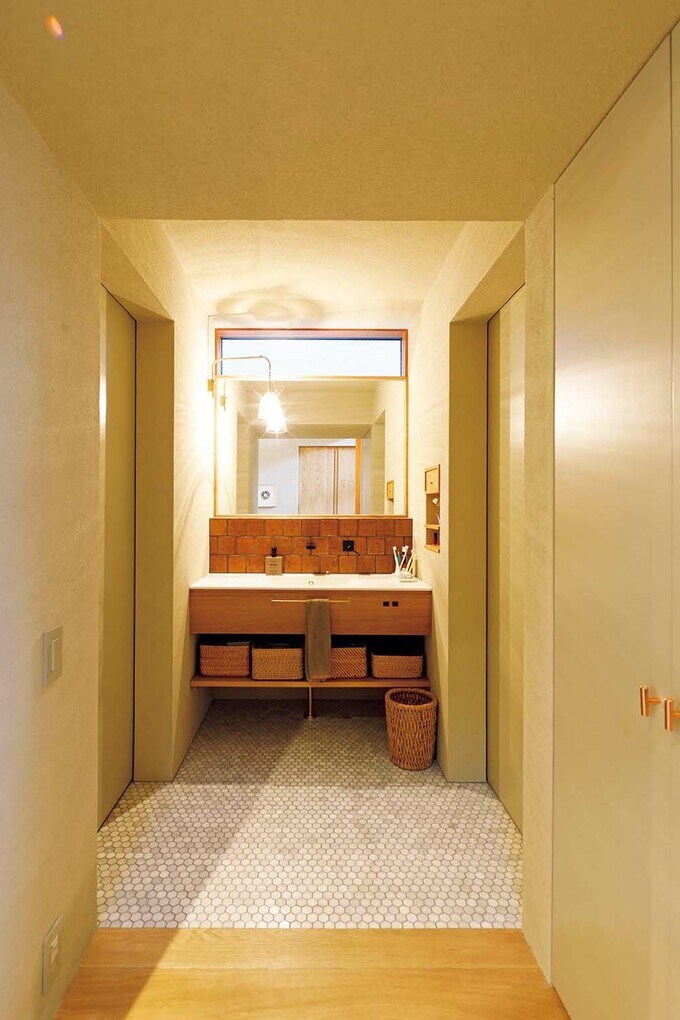 洗面室はオープンに