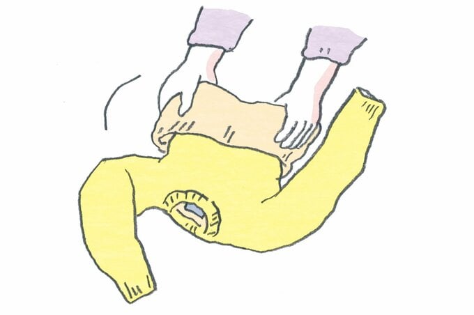 ニットを裏返すイラスト
