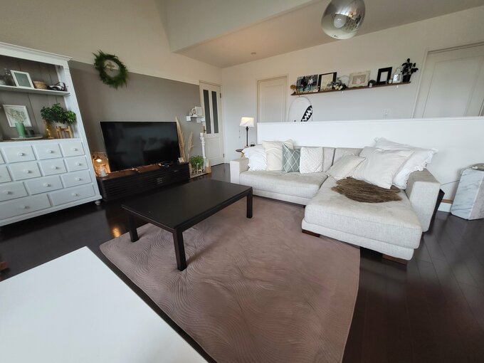 2人がけ+1人がけのL字型ソファ