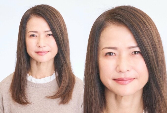 ブロー後の女性