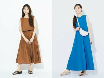 老け見えしない夏のワンピースコーデ。2大トレンド「Aライン×スポサン」でラクして即おしゃれ