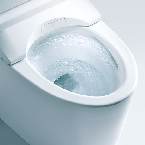 トイレ、温水洗浄便座「ウォシュレット」は力強く渦を巻くようなトルネード洗浄が特徴