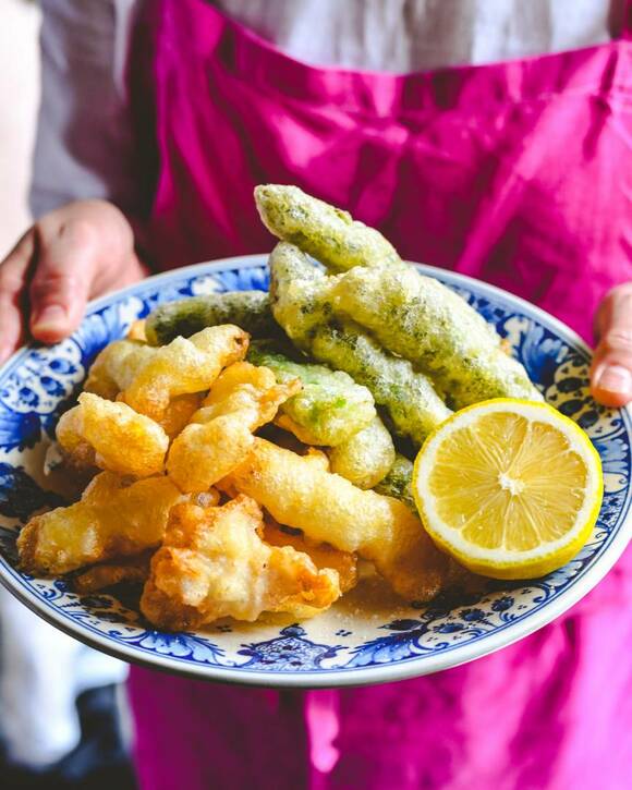 イカとアスパラのフリット