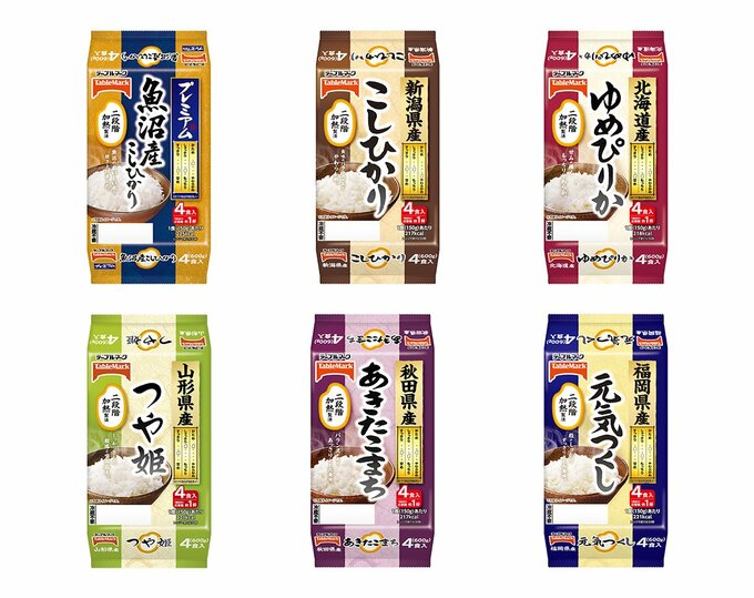 テーブルマーク「パックご飯 銘柄米シリーズ」