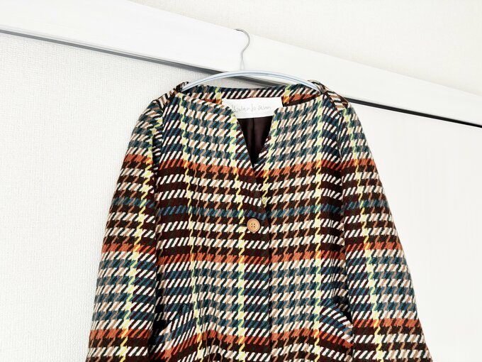 チェックのコート