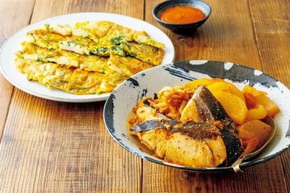 体がポカポカ温まる「ブリと大根のキムチみそ煮」。味がしみ込んでおいしい