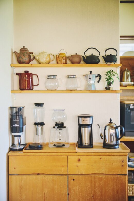 キッチンの一角にあるカフェコーナー