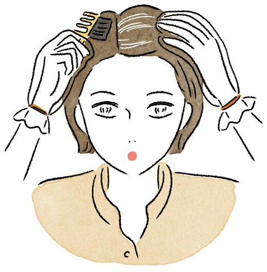 トリートメントを塗るイラスト