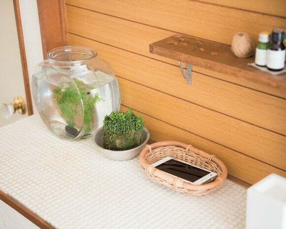 家族で使うスマホは 浅いカゴで ディスプレー