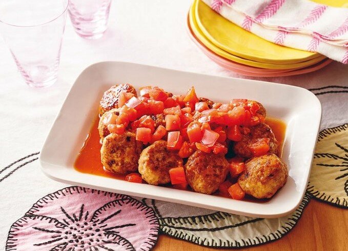 さっぱりトマトつくね