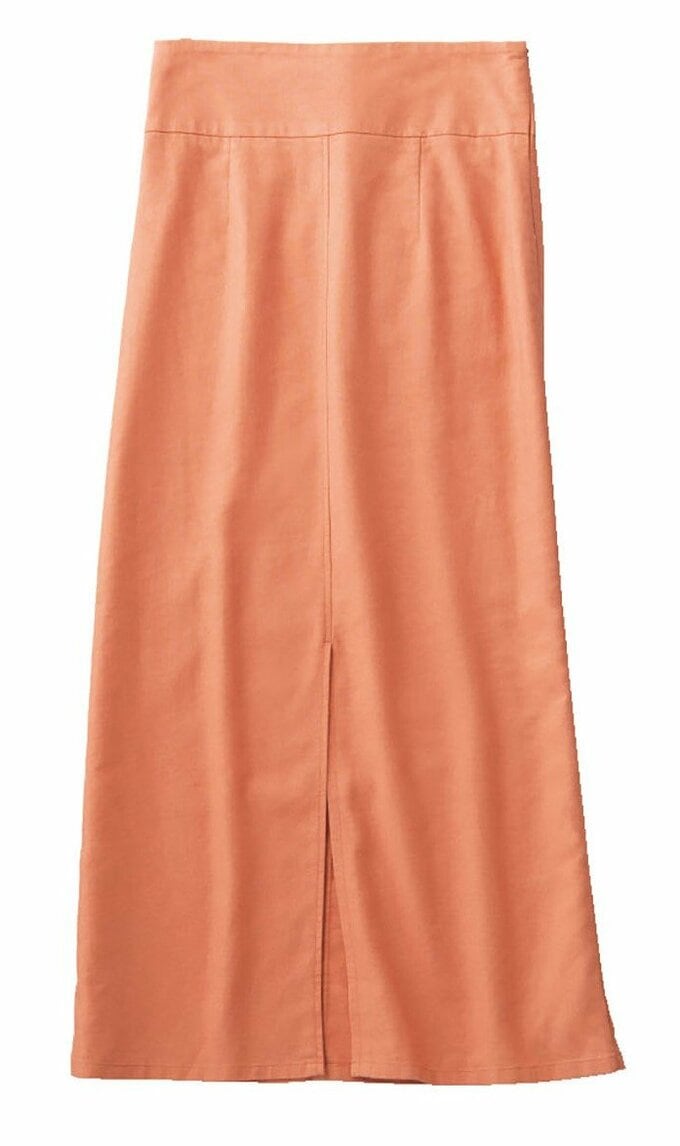 リネンブレンドナローロングスカート