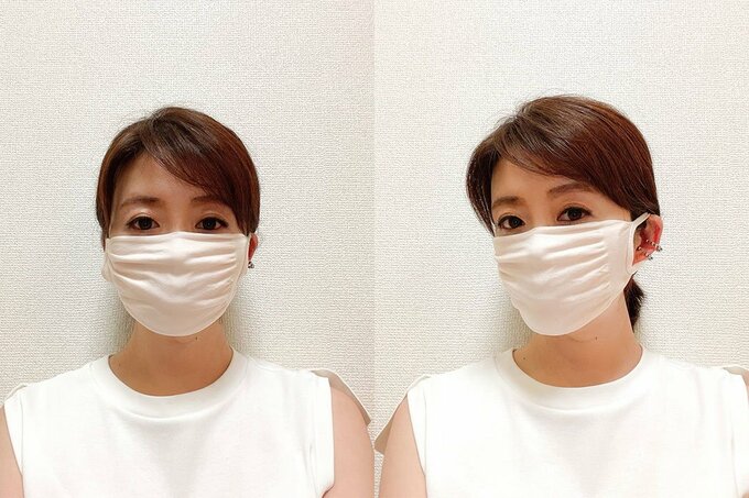 スキンライクマスクをつけた様子