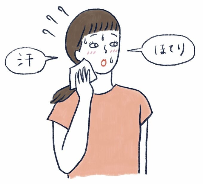 汗をかいている人