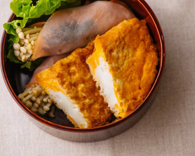 半折り目玉焼き