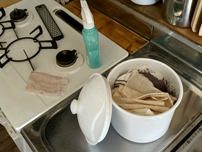 キッチン掃除用の古布