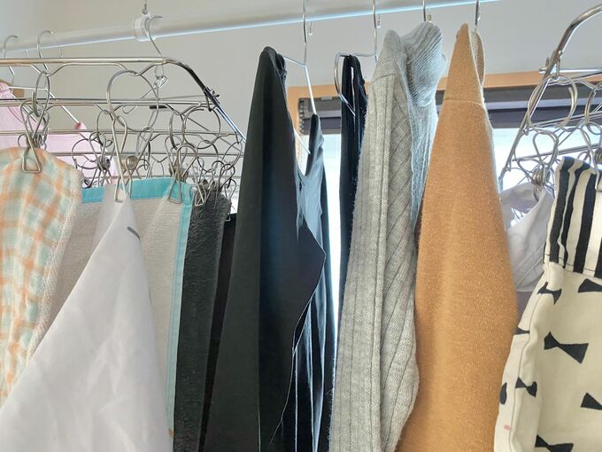 洗濯物の量が多くて隙間がない