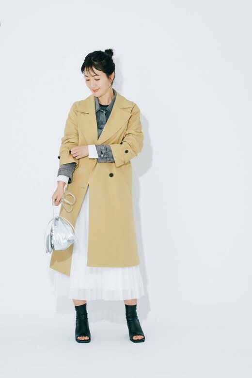ジーユーのトレンチコートで春コーデ