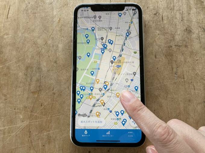 スマホ画面にマップ