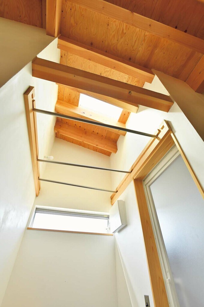 高窓や天窓から日が入る