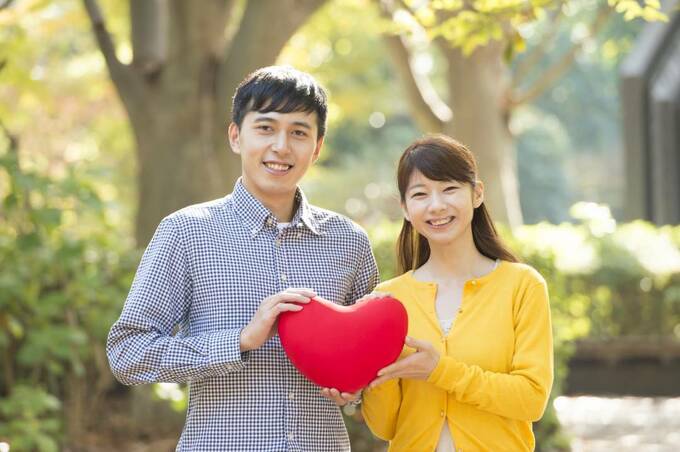 ハートを持つ男女