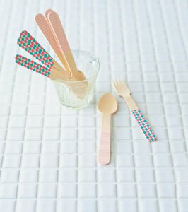 素朴な木製カトラリーをドレスアップ