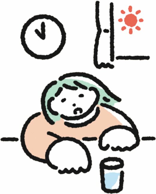 時差ぼけイラスト