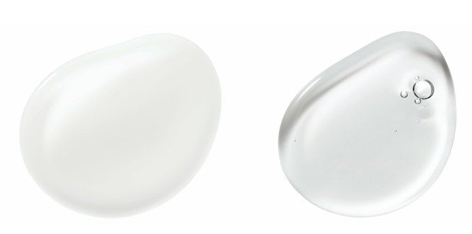 化粧水と乳液のテクスチャー