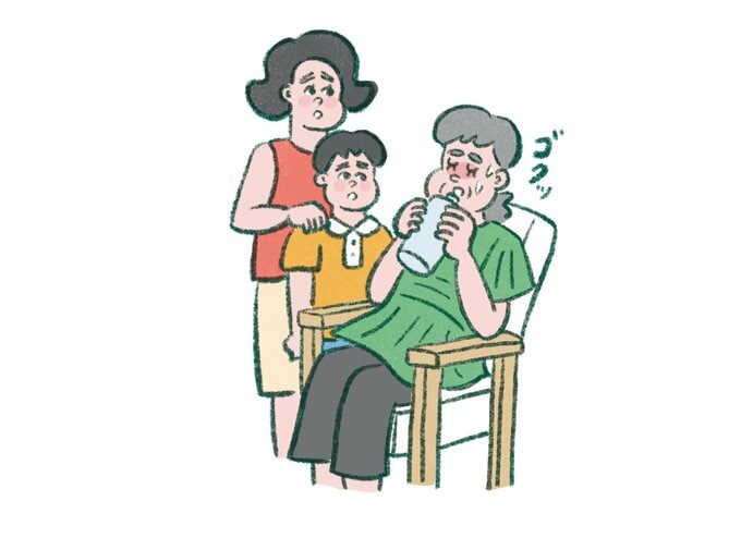 水分補給をするイラスト