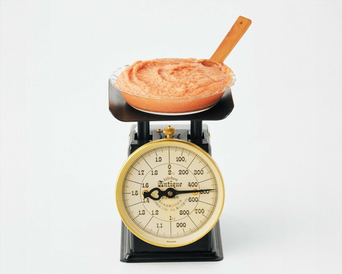 キッチンスケールにのった辛子めんたいこバラコ