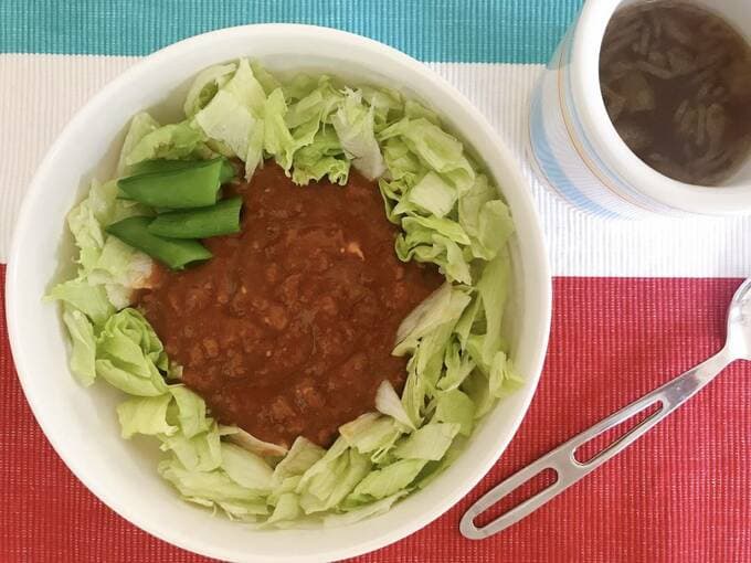 タコライスとオニオンスープ