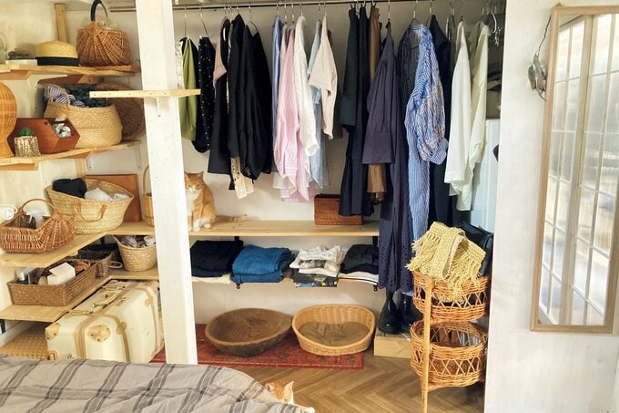 押し入れを改造したMさんのクローゼット