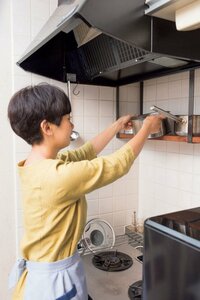 鍋はコンロのすぐ上に