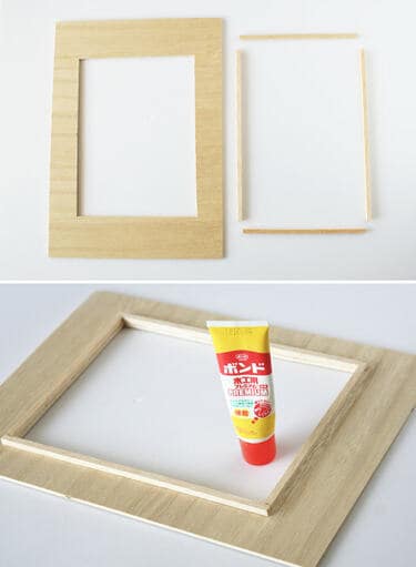 合板と工作板をボンドで接着