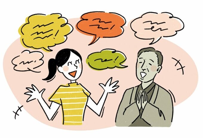 若者とコミュニケーションをとるユキチくん