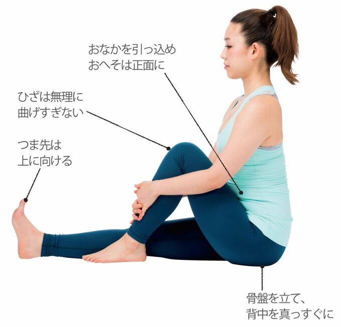 ヨガ背骨をねじるポーズ