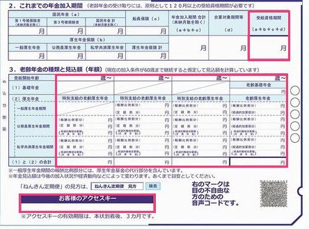 ねんきん定期便裏面