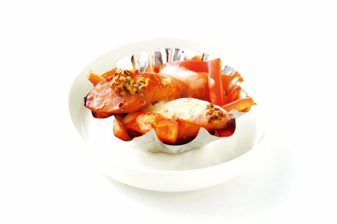 ソーセージのマスタードチーズ焼き