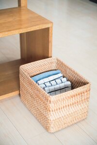 ラタン長方形バスケット