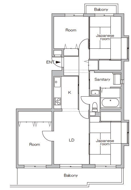 リノベーション前の間取り図