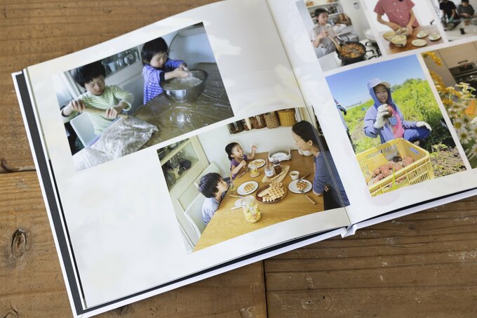 フォトブックにレイアウトした写真。