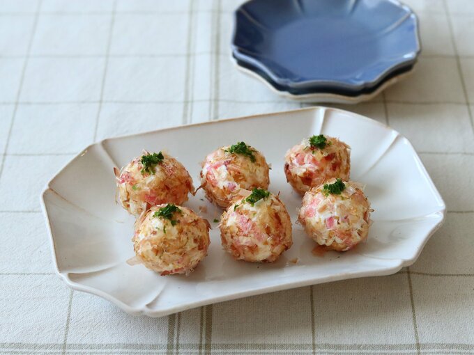 クリームチーズのたこ焼き風