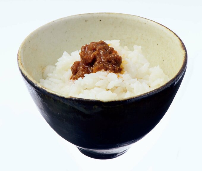 ご飯に牛タン入りラー油