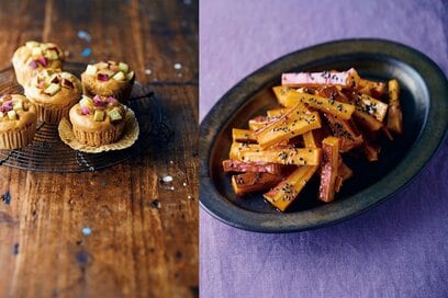 サツマイモの蒸しパン＆スティック大学イモ。フライパンで簡単おやつ