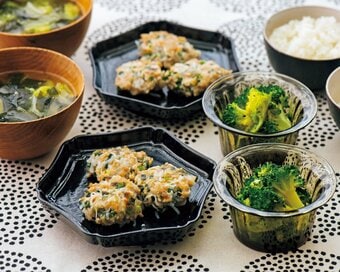 塩つくねのダイエット献立。刻んだしらたきでカロリーカット